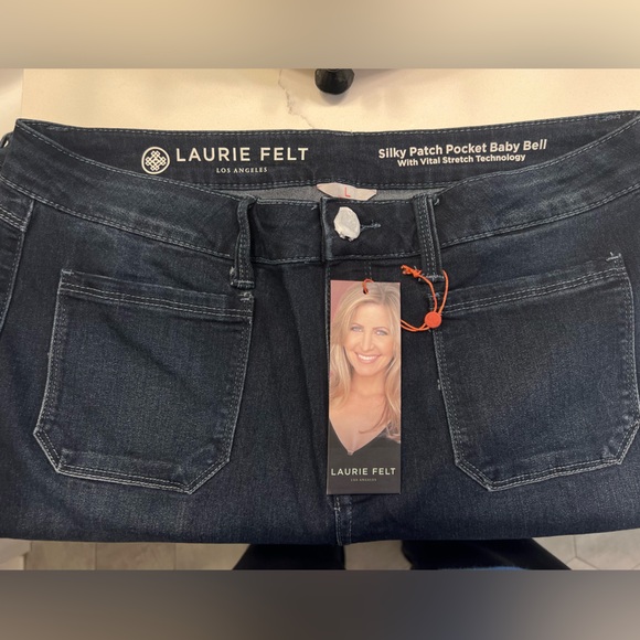 Laurie Felt Patch Pocket baby bell silky jeans size Large NWT - Picture 3 of 4